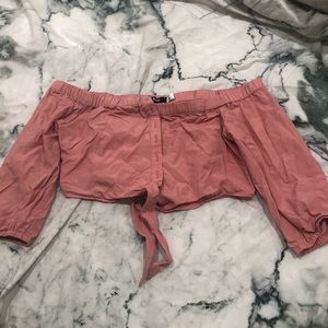 pink crop top